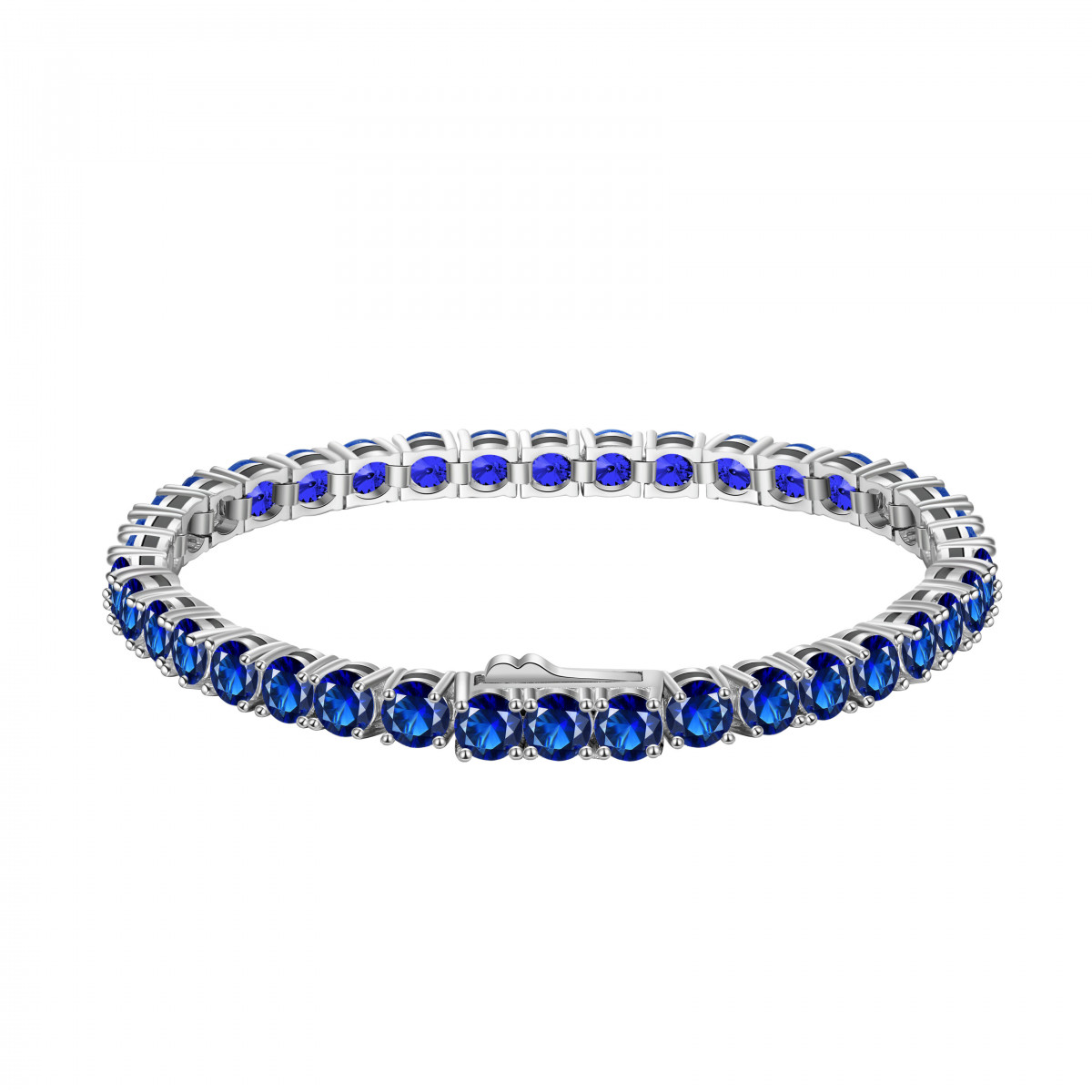 Bratara Tennis Premium Blue din argint 4mm