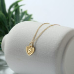 Colier din argint 925, placat cu aur 14K, litera R