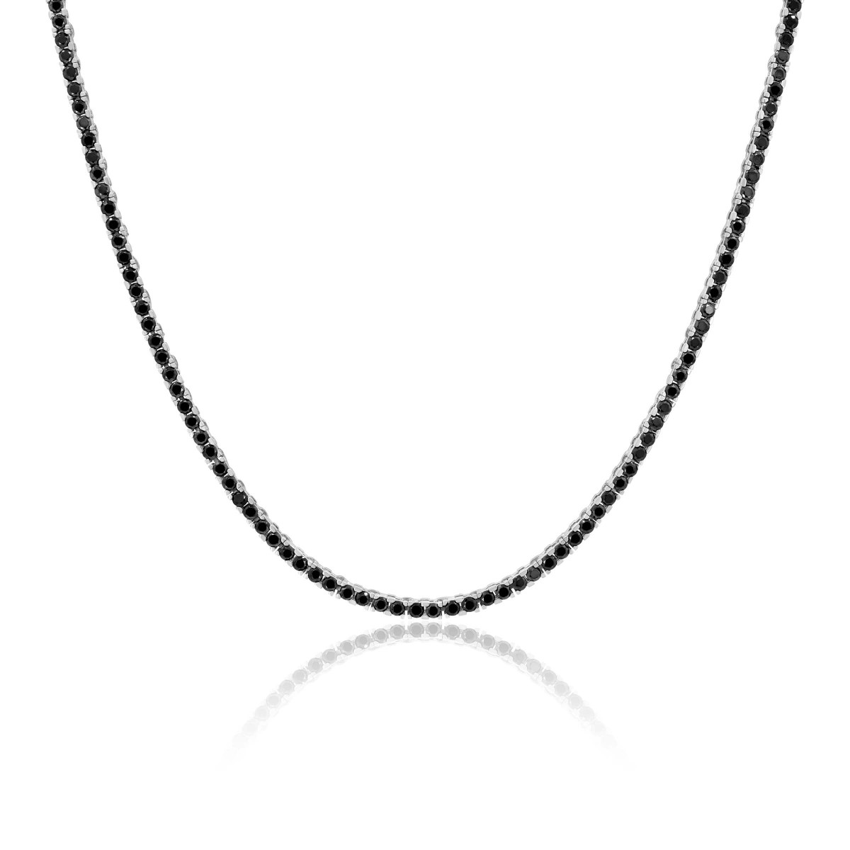 Colier Tennis Black din argint cu extensie