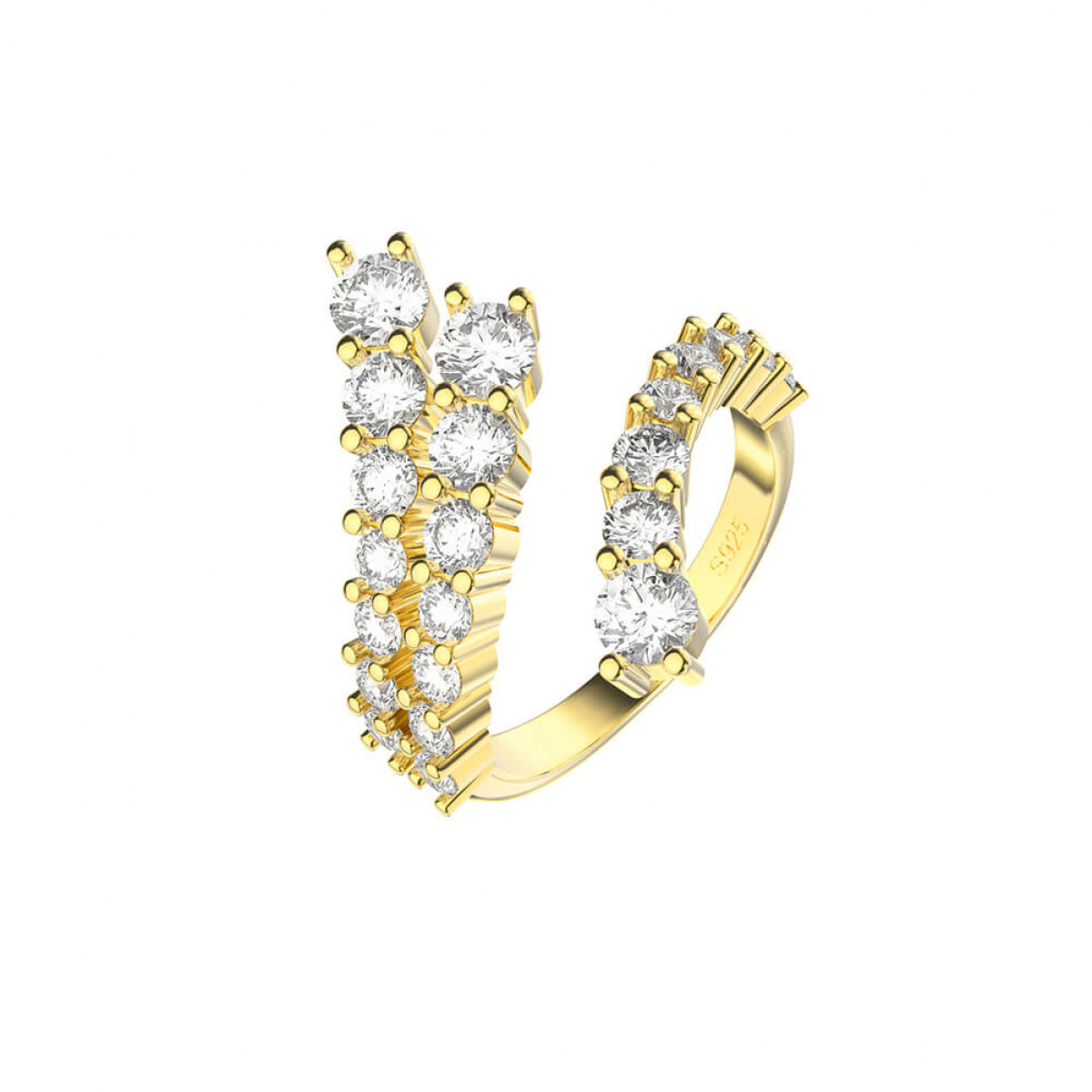 Inel Brily Golden White din argint