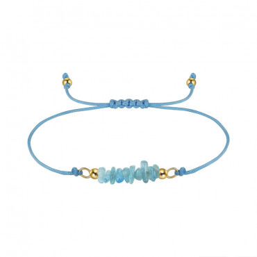 Bratara cu snur Aquamarine
