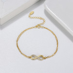 Bratara Infinity Love Golden White din argint cu extensie