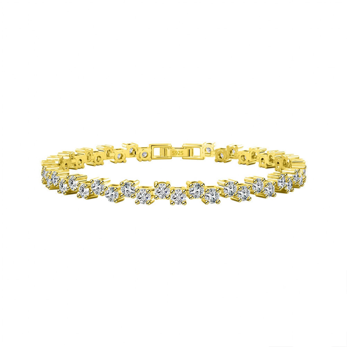 Bratara Tennis Premium Golden White din argint 3mm