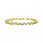 Bratara Tennis Premium Golden White din argint 3mm