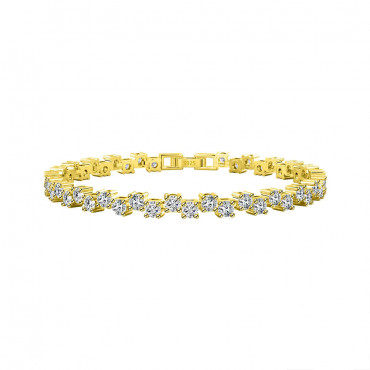 Bratara Tennis Premium Golden White din argint 3mm