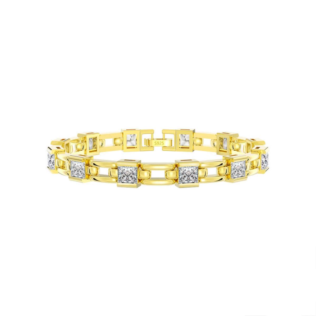 Bratara Mallory Golden White din argint