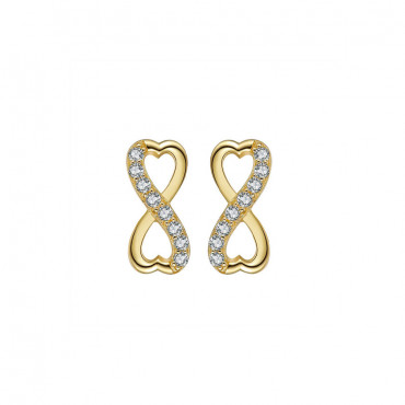 Cercei Infinity Golden White din argint