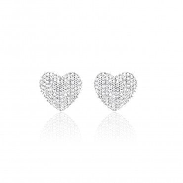 Cercei Radiant Silver White din argint