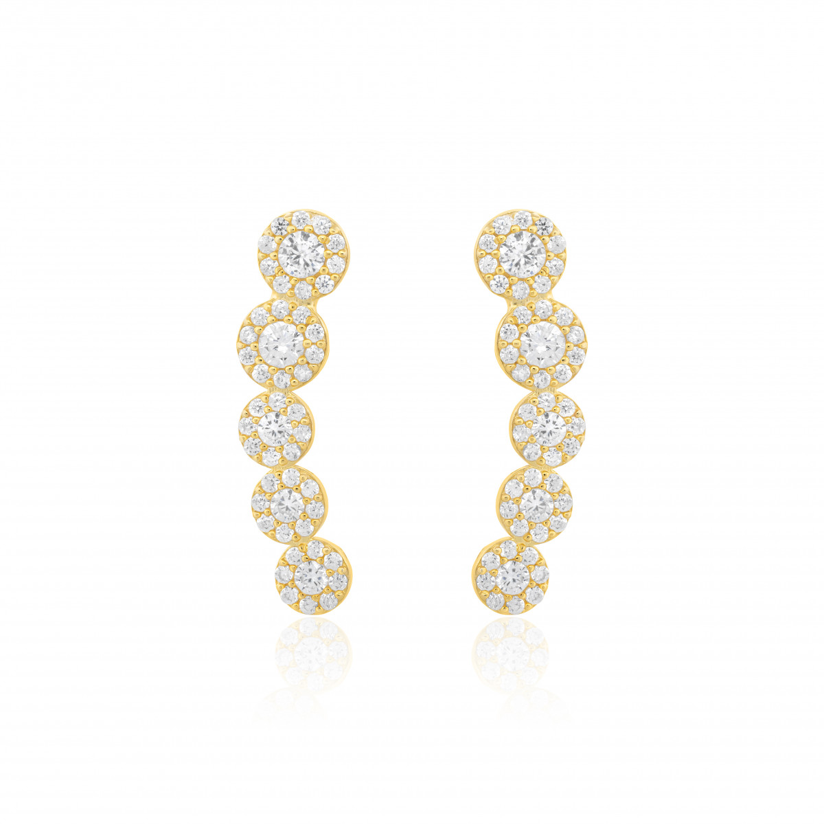 Cercei Carissa Silver White din argint  