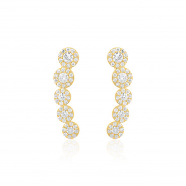 Cercei Carissa Silver White din argint  
