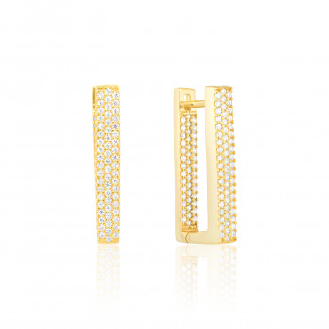 Cercei Gala Golden White din argint